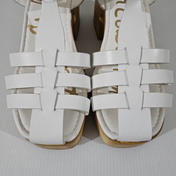 NEW Sam Edelman Margritte Sandal Fisherman Platform White Leather Size 10 - Picture 5 of 12